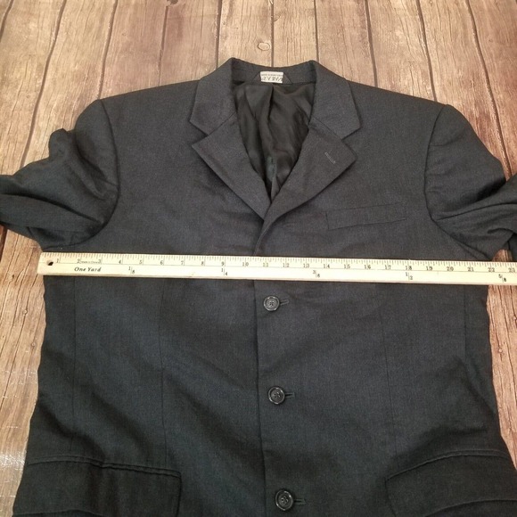 Jos. A. Bank Mens Blazer Charcoal Size 42L 3 Button Front Wool Cashmere Blend - Picture 2 of 15